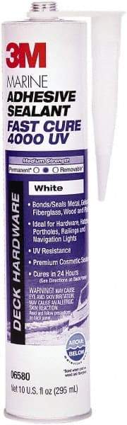 3M - 12.8 oz Cartridge White Polyether Hybrid Adhesive Sealant - 190°F Max Operating Temp, 20 min Tack Free Dry Time - Americas Industrial Supply