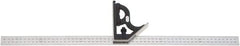 Starrett - 2 Piece, 600mm Combination Square Set - 0.5 & 1mm (Metric) Graduation, Hardened Steel Blade, Cast Iron Square Head - Americas Industrial Supply