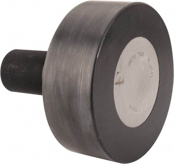 Accurate Bushing - 8" Roller Diam x 3" Width, 2-1/2" Stud Diam x 5-1/2" Length, Plain Stud Load Runner - Carbon Steel, 3-1/4" Thread Length, 2-1/2-12 Thread, 8-1/2" OAL, 35,800 Lb Dynamic Cap, 62,000 Lb Static Cap - Americas Industrial Supply