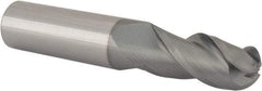 Accupro - 11/16" Diam, 1-1/2" LOC, 3 Flute Solid Carbide Ball End Mill - nACRo Finish, Single End, 4" OAL, 3/4" Shank Diam, Spiral Flute - Americas Industrial Supply