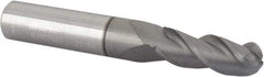 Accupro - 21/64" Diam, 7/8" LOC, 3 Flute Solid Carbide Ball End Mill - nACRo Finish, Single End, 2-1/2" OAL, 3/8" Shank Diam, Spiral Flute - Americas Industrial Supply