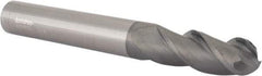Accupro - 3/4" Diam, 2" LOC, 3 Flute Solid Carbide Ball End Mill - nACRo Finish, Single End, 6" OAL, 3/4" Shank Diam, Spiral Flute - Americas Industrial Supply