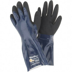 ATG - Chemical Resistant Gloves - SM BLU/BLK NTRL 1/PR MAXIDRY LW SMLS KNT GLV - Americas Industrial Supply