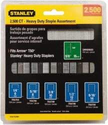 Stanley - 1/4" Wide Steel Heavy Duty Power Crown Staples - 1/4" Leg Length - Americas Industrial Supply