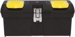 Stanley - 1 Drawer 1 Tray Tool Box - 16" Wide x 8-3/16" Deep x 7-3/16" High, Plastic, Black/Yellow - Americas Industrial Supply