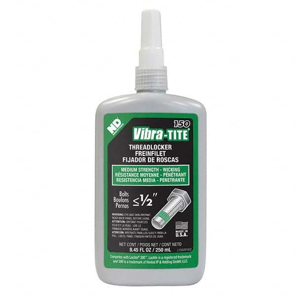 Vibra-Tite - 250 mL Bottle, Green, Medium Strength - Wicking Grade Threadlocker - Americas Industrial Supply