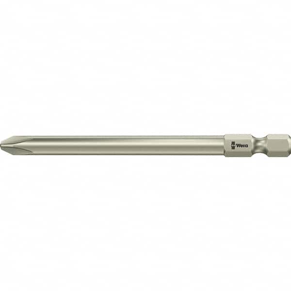 Wera - #2, Phillips Screwdriver Bit - 1/4" Drive, 3-1/2" OAL - Americas Industrial Supply