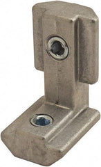 80/20 Inc. - 21mm Wide, Open Shelving Inside to Inside Hidden Corner Connector - Zinc, Clear Finish, 30mm Long, Use with 30/40 Series - Americas Industrial Supply