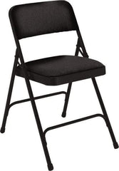 NPS - 18-3/4" Wide x 20-1/4" Deep x 29-1/2" High, Fabric Folding Chair with Fabric Padded Seat - Midnight Black - Americas Industrial Supply