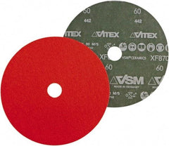 VSM - 7" Diam 7/8" Hole 40 Grit Fiber Disc - Coarse Grade, Ceramic, 8,000 Max RPM - Americas Industrial Supply