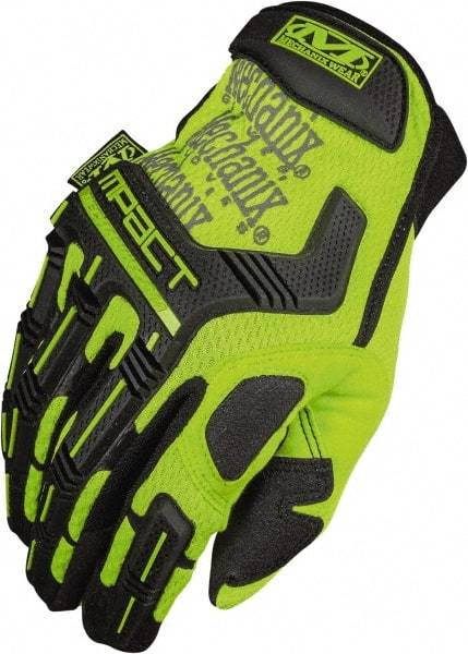 Mechanix Wear - Size S (8) Synthetic Leather Impact Work Gloves - For General Purpose, Uncoated, Hook & Loop Cuff, Full Fingered, Hi-Vis Yellow/Black, Paired - Americas Industrial Supply