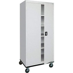 Sandusky Lee - 5 Shelf Mobile Storage Cabinet - Steel, 36" Wide x 24" Deep x 72" High, Dove Gray - Americas Industrial Supply