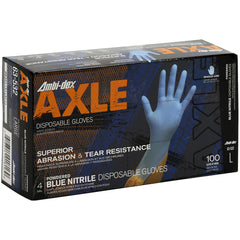 ‎63-532/XL Disposable Gloves - Ambi-Dex Axle Disposable Nitrile - 4 mil Blue - Powdered - Textured Grip - Exact Industrial Supply