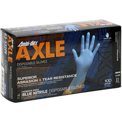 ‎63-532PF/M Disposable Gloves - Ambi-Dex Axle Disposable Nitrile - 4 mil Blue - Powder Free - Texture Grip - Exact Industrial Supply