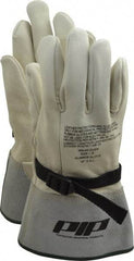 Novax - Class 1 & 2, Size L (9), 12" Long, Grain Cowhide Leather Protector - Natural, Not for Electrical Protection (ASTM F696-02), Wear Over Rubber Insulating Gloves, ASTM F696-02 - Americas Industrial Supply