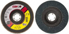 Camel Grinding Wheels - 60 Grit, 6" Disc Diam, 7/8" Center Hole, Type 27 Aluminum Oxide Flap Disc - 10,200 Max RPM, Poly Cotton Backing, Arbor Attaching System, Coated - Americas Industrial Supply
