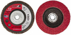 Camel Grinding Wheels - 36 Grit, 5" Disc Diam, 5/8-11 Center Hole, Ceramic Flap Disc - 12,200 Max RPM, Polyester Backing, Arbor Attaching System, Coated - Americas Industrial Supply