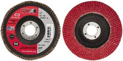 Camel Grinding Wheels - 40 Grit, 5" Disc Diam, 7/8" Center Hole, Ceramic Flap Disc - 12,200 Max RPM, Polyester Backing, Arbor Attaching System, Coated - Americas Industrial Supply