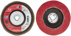 Camel Grinding Wheels - 40 Grit, 5" Disc Diam, 5/8-11 Center Hole, Ceramic Flap Disc - 12,200 Max RPM, Polyester Backing, Arbor Attaching System, Coated - Americas Industrial Supply