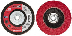 Camel Grinding Wheels - 60 Grit, 5" Disc Diam, 5/8-11 Center Hole, Ceramic Flap Disc - 12,200 Max RPM, Polyester Backing, Arbor Attaching System, Coated - Americas Industrial Supply