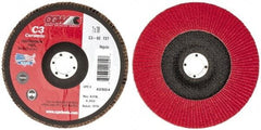 Camel Grinding Wheels - 60 Grit, 7" Disc Diam, 7/8" Center Hole, Type 27 Ceramic Flap Disc - 8,600 Max RPM, Polyester Backing, Arbor Attaching System, Coated - Americas Industrial Supply