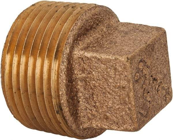 Merit Brass - Class 125, 1-1/2" Internal Pipe, Lead Free Brass Square Head Plug - MNPT - Americas Industrial Supply