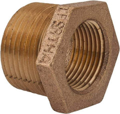 Merit Brass - Class 125, 1 x 3/4" Internal Pipe, Lead Free Brass Hex Bushing - MNPT x FNPT - Americas Industrial Supply