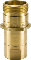 Parker - 1-1/4 NPTF Brass Hydraulic Hose Female Pipe Thread Nipple - 2,750 psi, 76 GPM - Americas Industrial Supply