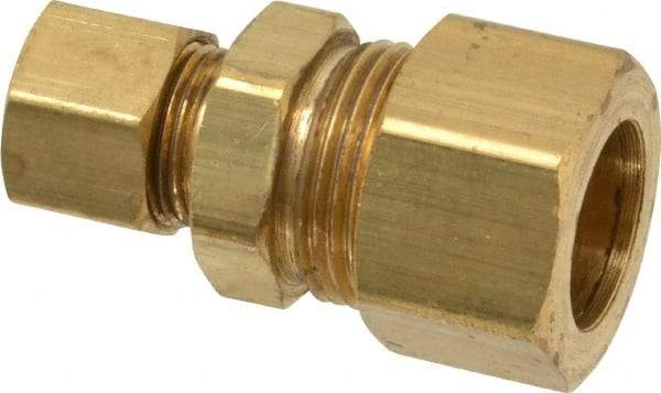 Parker - 5/8 x 3/8" OD, Brass Reducer - -65 to 250°F, Comp x Comp Ends - Americas Industrial Supply