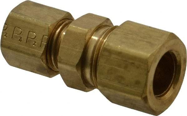Parker - 3/8 x 1/4" OD, Brass Reducer - -65 to 250°F, Comp x Comp Ends - Americas Industrial Supply