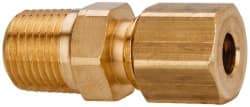 Parker - 3/16" OD, Brass Tank Fitting - 400 Max Working psi, -65 to 250°F, Comp x MNPT Ends - Americas Industrial Supply