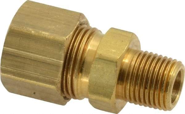 Parker - 3/8" OD, Brass Male Connector - 200 Max Working psi, -65 to 250°F, Comp x MNPT Ends - Americas Industrial Supply