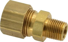 Parker - 3/8" OD, Brass Male Connector - 200 Max Working psi, -65 to 250°F, Comp x MNPT Ends - Americas Industrial Supply