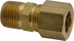 Parker - 1/2" OD, Brass Male Connector - 200 Max Working psi, -65 to 250°F, Comp x MNPT Ends - Americas Industrial Supply