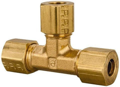 Parker - 1/4" OD, Brass Union Tee - 300 Max Working psi, -65 to 250°F, Comp x Comp x Comp Ends - Americas Industrial Supply