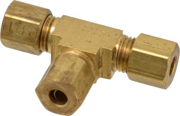 Parker - 3/16" OD, Brass Union Tee - 400 Max Working psi, -65 to 250°F, Comp x Comp x Comp Ends - Americas Industrial Supply