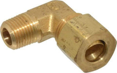 Parker - 5/16" OD, Brass Male Elbow - 300 Max Working psi, -65 to 250°F, Comp x MNPT Ends - Americas Industrial Supply