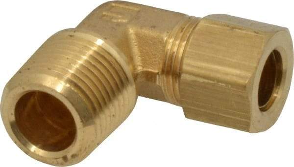 Parker - 3/8" OD, Brass Male Elbow - 200 Max Working psi, -65 to 250°F, Comp x MNPT Ends - Americas Industrial Supply
