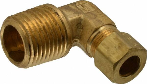 Parker - 3/8" OD, Brass Male Elbow - 200 Max Working psi, -65 to 250°F, Comp x MNPT Ends - Americas Industrial Supply