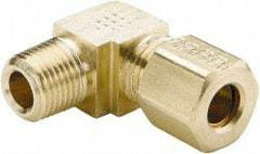 Parker - 7/16" OD, Brass Male Elbow - 200 Max Working psi, -65 to 250°F, Comp x MNPT Ends - Americas Industrial Supply