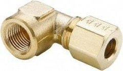 Parker - 1/8" OD, Brass Female Elbow - 400 Max Working psi, -65 to 250°F, Comp x FNPT Ends - Americas Industrial Supply