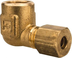 Parker - 3/16" OD, Brass Female Elbow - 400 Max Working psi, -65 to 250°F, Comp x FNPT Ends - Americas Industrial Supply