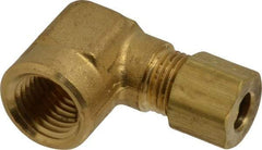 Parker - 1/4" OD, Brass Female Elbow - 300 Max Working psi, -65 to 250°F, Comp x FNPT Ends - Americas Industrial Supply