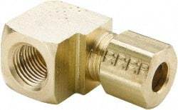 Parker - 1/4" OD, Brass Female Elbow - 300 Max Working psi, -65 to 250°F, Comp x FNPT Ends - Americas Industrial Supply