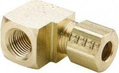 Parker - 1/4" OD, Brass Female Elbow - 300 Max Working psi, -65 to 250°F, Comp x FNPT Ends - Americas Industrial Supply