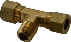 Parker - 3/8" OD, Brass Male Branch Tee - 200 Max Working psi, -65 to 250°F, Comp x Comp x MNPT Ends - Americas Industrial Supply