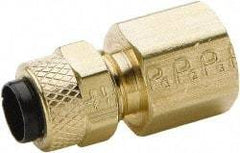 Parker - 1/2" OD, Brass Female Connector - 150 Max Working psi, 0 to 150°F, Comp x FNPT Ends - Americas Industrial Supply