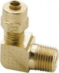 Parker - 1/4" OD, Brass Male Elbow - 150 Max Working psi, 0 to 150°F, Comp x MNPT Ends - Americas Industrial Supply