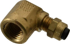 Parker - 1/4" OD, Brass Female Elbow - 150 Max Working psi, 0 to 150°F, Comp x FNPT Ends - Americas Industrial Supply