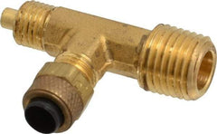 Parker - 1/4" OD, Brass Male Run Tee - 150 Max Working psi, 0 to 150°F, Comp x MNPT x Comp Ends - Americas Industrial Supply